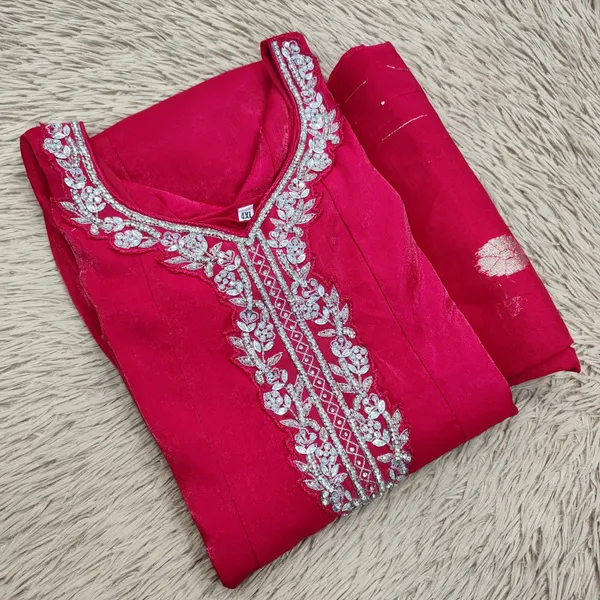 Premium Glass Roman Long Panel Anarkali with Dupatta | KS1181